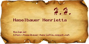 Haselbauer Henrietta névjegykártya